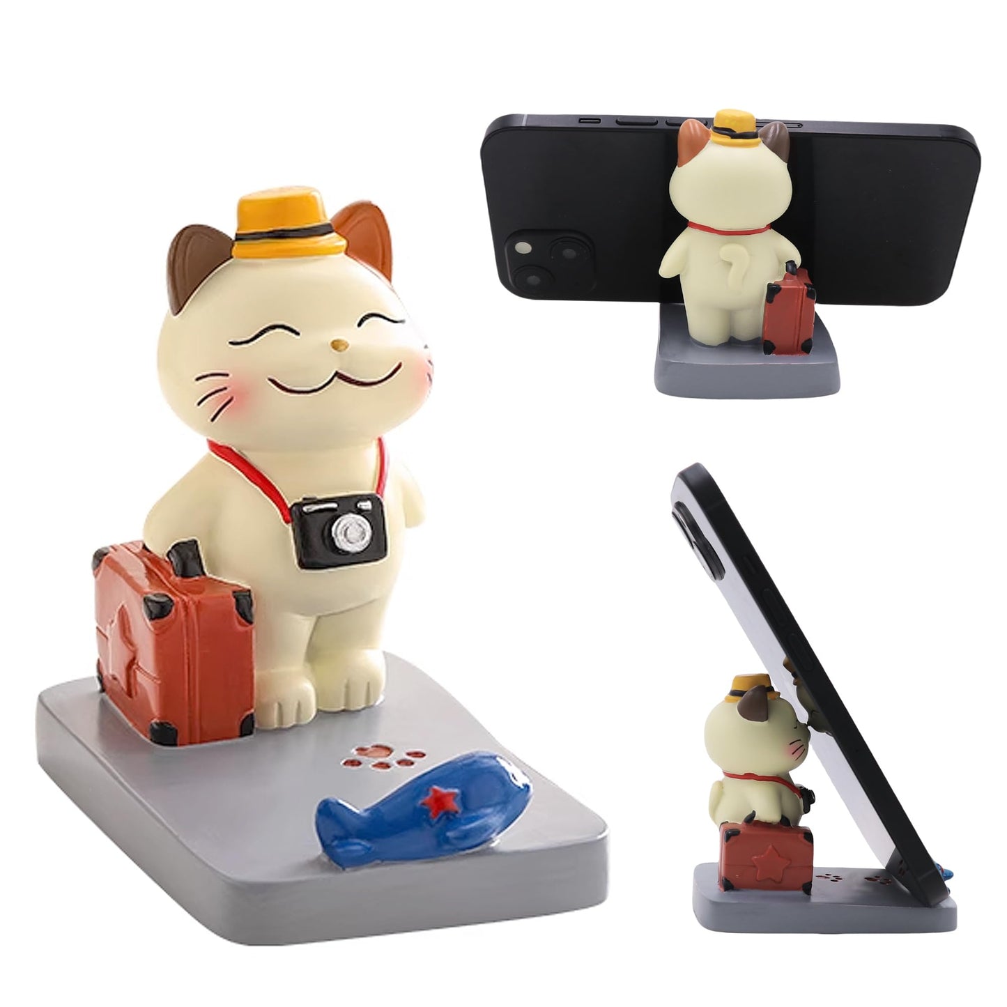 Eilova Orityle Cute Phone Holder Stand Desk Cartoon Animal Cat Cellphone Stand Mount Home Decoration Gift for Kids Women