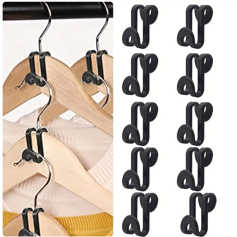 10pcs Heavy Duty Clothes Hanger Connector Hooks