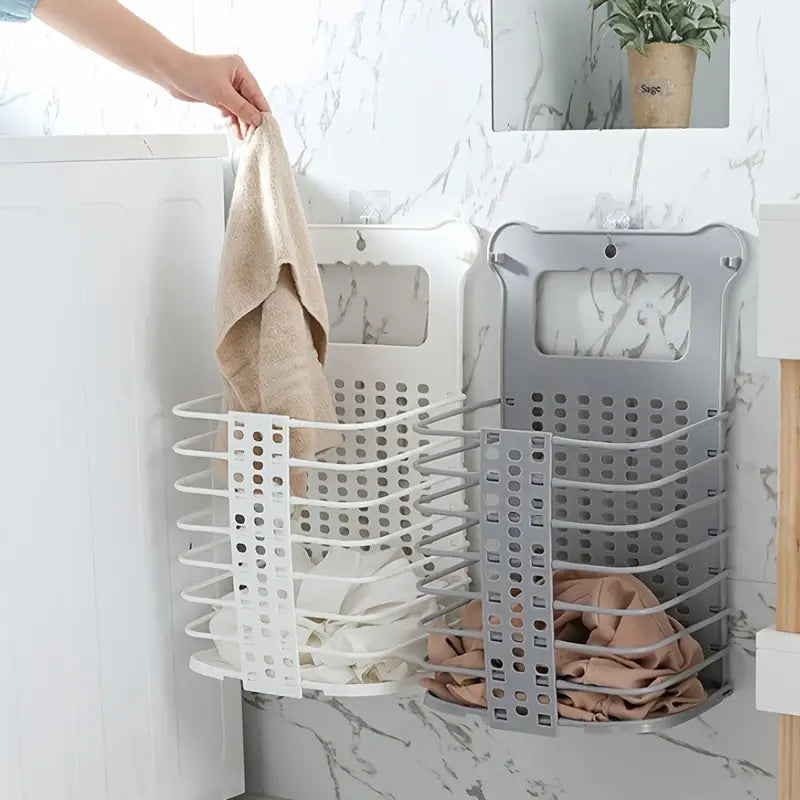 Foldable Wall-mounted Laundry Basket for Dirty Clothes