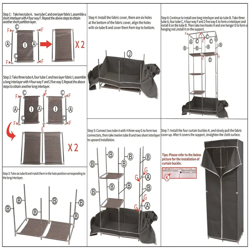 Dustproof Zipper Storage Cabinet for Clothes Organizer