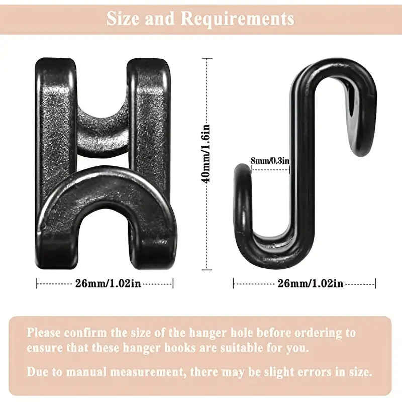 10pcs Heavy Duty Clothes Hanger Connector Hooks